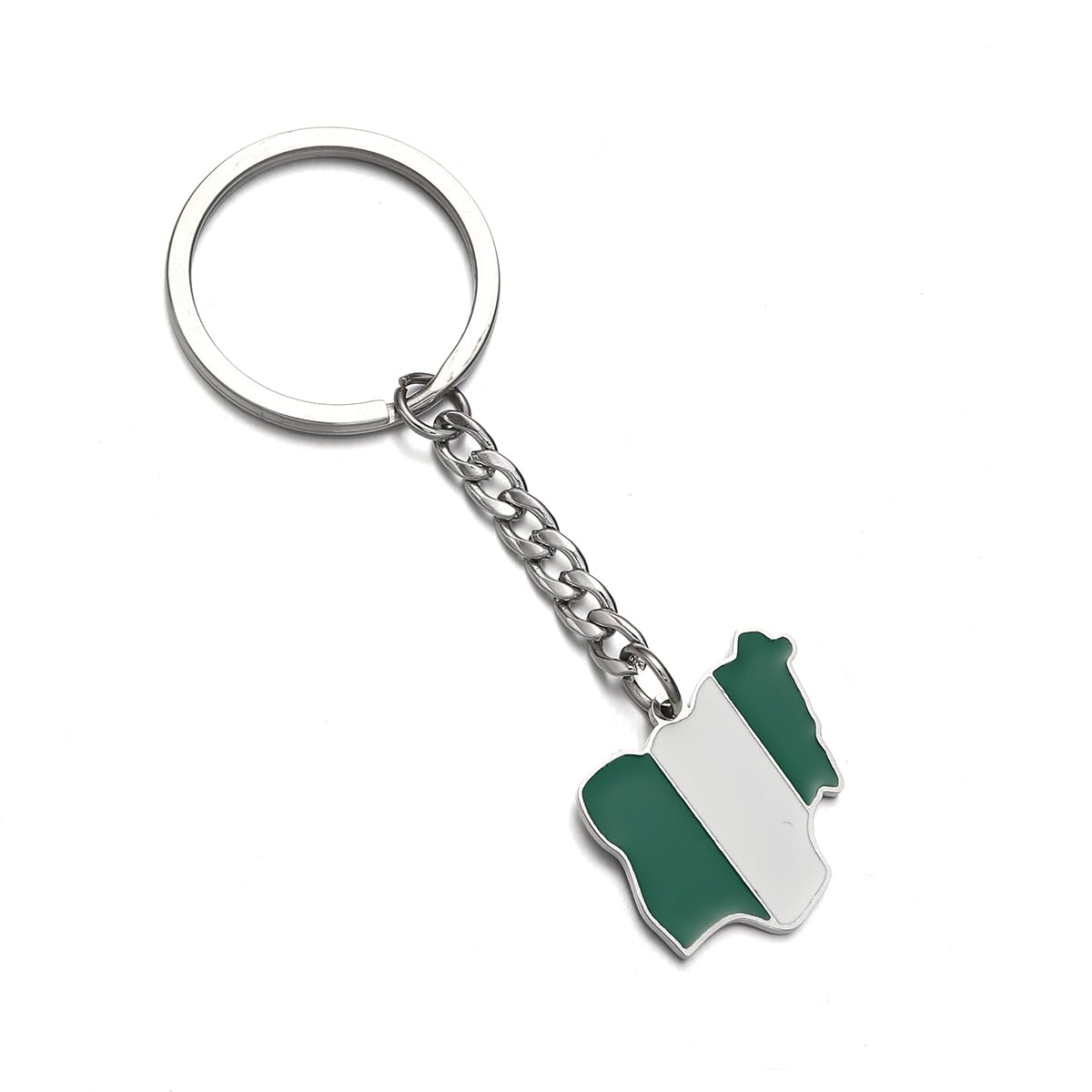 Huangshanshan Stainless Steel Nigeria Map Flag Keychain Gold Color Nigerian Jewelry