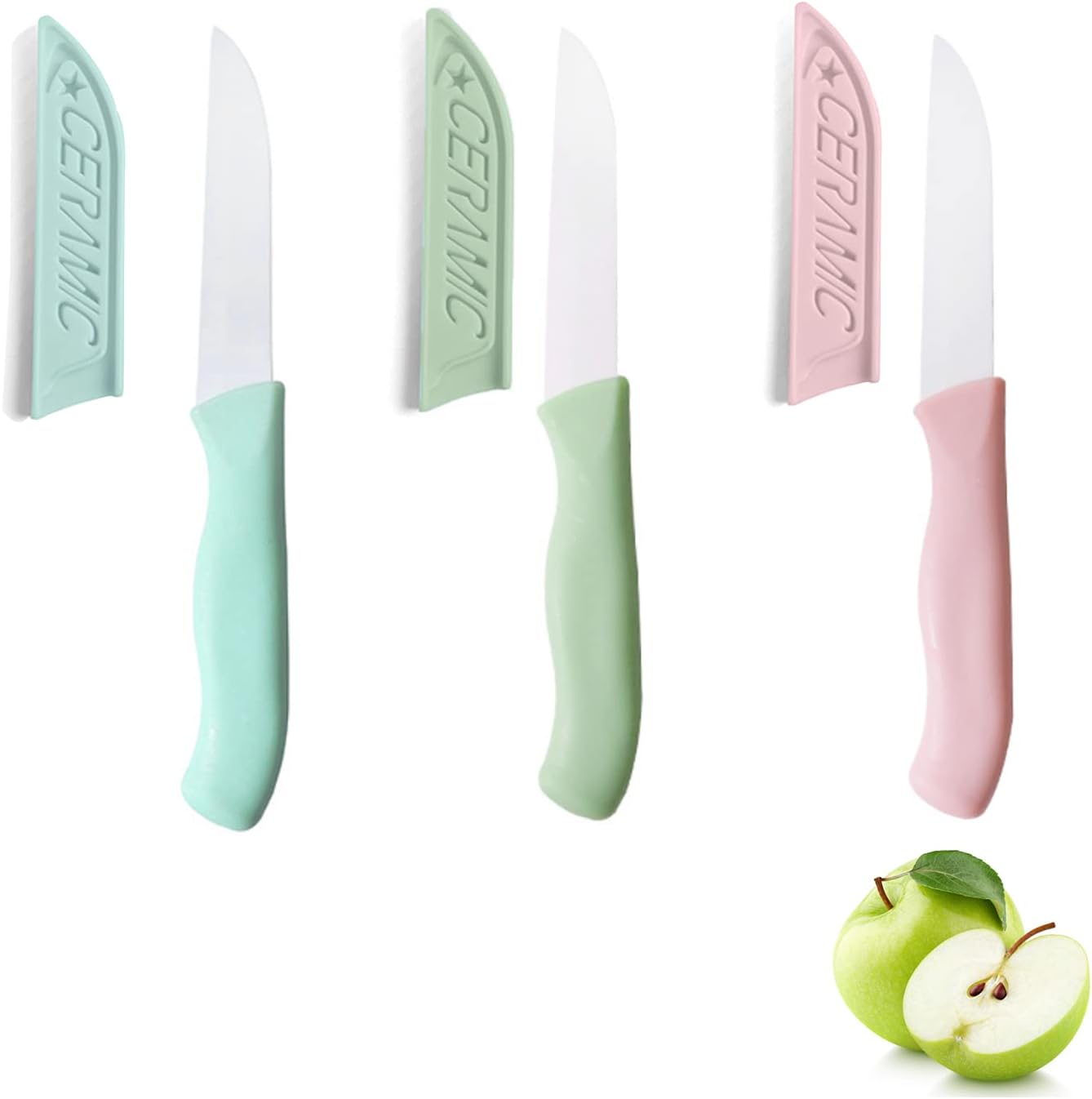 Ailelan Fruit Knife, 3 Pack Small Kitchen Knife Sets with Protective ...