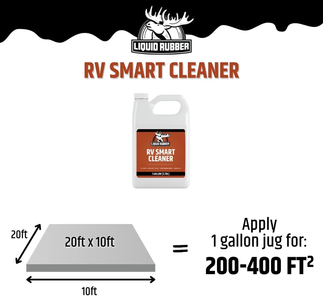Liquid Rubber RV Roof Smart Cleaner Restores and Activates Outdoor Furniture EDM Rubber Roof, Fiberglass, Metal, Concrete, 1 Gallon