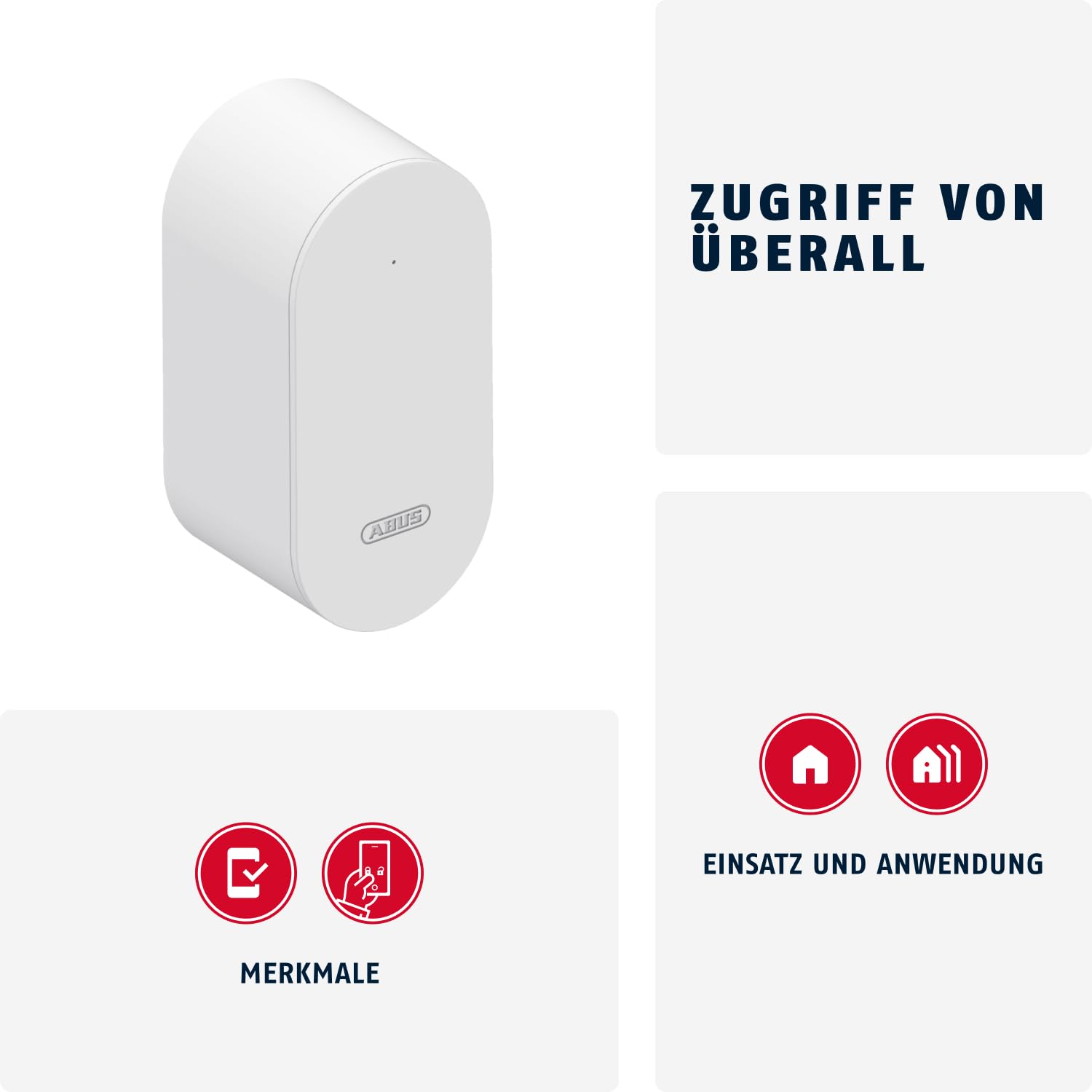 ABUS Bridge One – Bridge WLAN – Espansione per Prodotti ABUS One – Controllo e Gestione da Remoto – Integrazione Smart Home – Controllo Vocale – Bianco