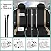 FH Group Car Seat Covers Cosmopolitan Flat Cloth Full Set Seat Covers, Car Accessories Beige Combo Steering Wheel Cover and Seat Belt Pads Airbag and Split Rear Universal Fit for Cars Vans Truck