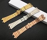 hoosouk Stainless Steel Watch Band For AP Royal Oak Strap Men Women Bracelet With Folding Buckle 21mm 26mm(Silver Strap) - Image 4