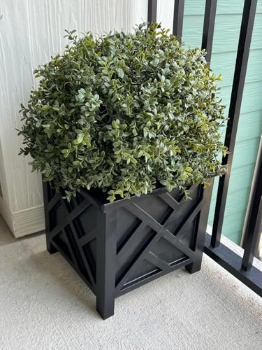 ALL SEASON GREEN Potted Boxwood Ball Shaped Topiary Trees Artificial Outdoor Bush - Image 4