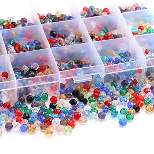 DAHI Perline Di Vetro Colorate Circa 1500 Pezzi 6 Mm Perline Di - Foto 7