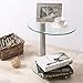 Rfiver Oval Clear Coffee Table End Table Top Small Side Table Corner Table for Living Room Bedroom Office Tempered Glass, ET3001