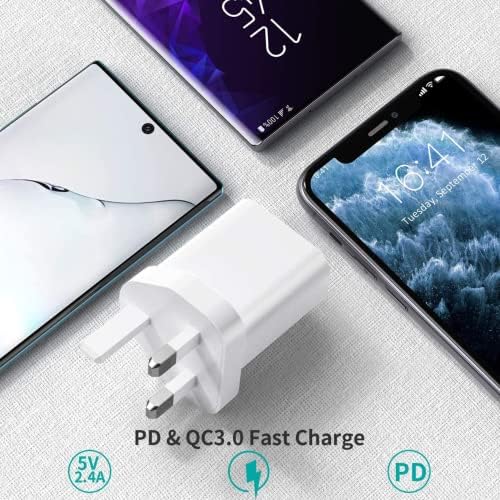 AUSPRO USB C Plug Supports Max 20W PD Fast Charger Type C Plug Power Adapter Compatible with iPhone 14/14 Pro/14 Pro Max/13/12/SE 3, iPad Air 5, iPad Mini 6, Galaxy S22/S21, Pixel 6, iWatch 7,etc