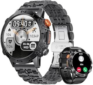 Smartwatch Herren mit Telefonfunktion,1.43“AMOLED-Display Fitness Tracker mit Schlafmonitor Schrittzähler 20+ Sportmodi Aktivitätstracker IP68 Wasserdicht Militäruhr für iOS und Android