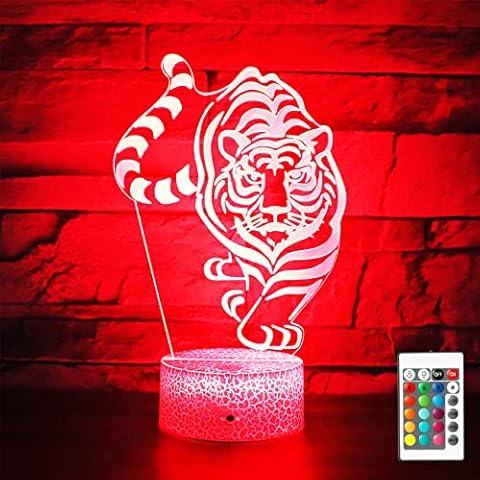 Hguangs Tiger Gifts 16 Colors Desk Table Night Light for Kids Party Supplies Birthday Valentine's Day Christmas Lover Friends Cover