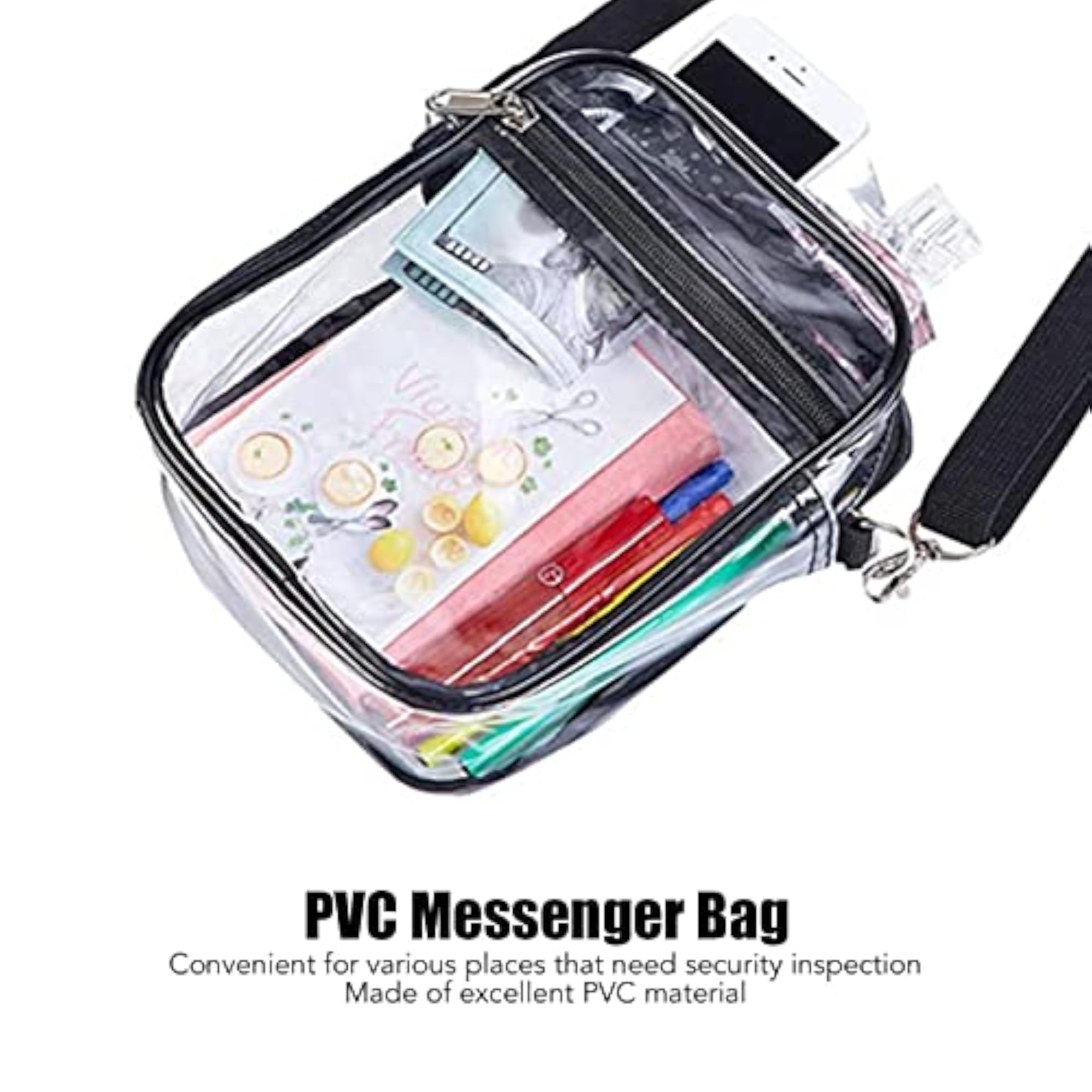 Transparent Shoulder Bag, Dirt and Water Resistant Clear Messenger Bag