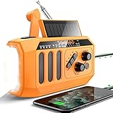 DBSOARS Emergency Weather Radio, 5000mAh Power Bank USB Charger for Cellphone, Hand Crank Solar Radio Bright Flashlight/Reading Lamp, NOAA/AM/FM Portable Radio, Indoor and Outdoor, SOS Alarm