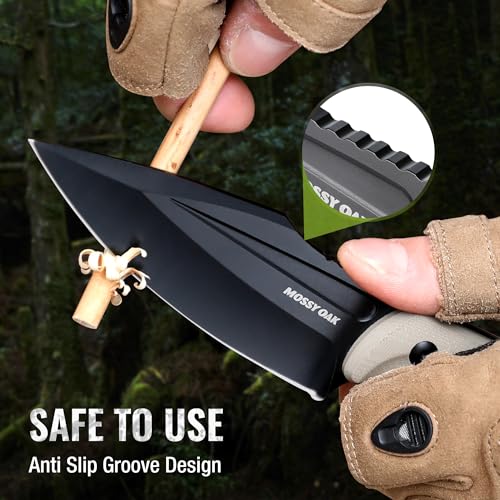 Image of Mossy Oak 8.5 inch Full-tang Fixed Blade Knife with Sheath (G10 Handle-Desert) | Stainless Steel Blade; Outdoor Knives for Survival, Camping, Hiking