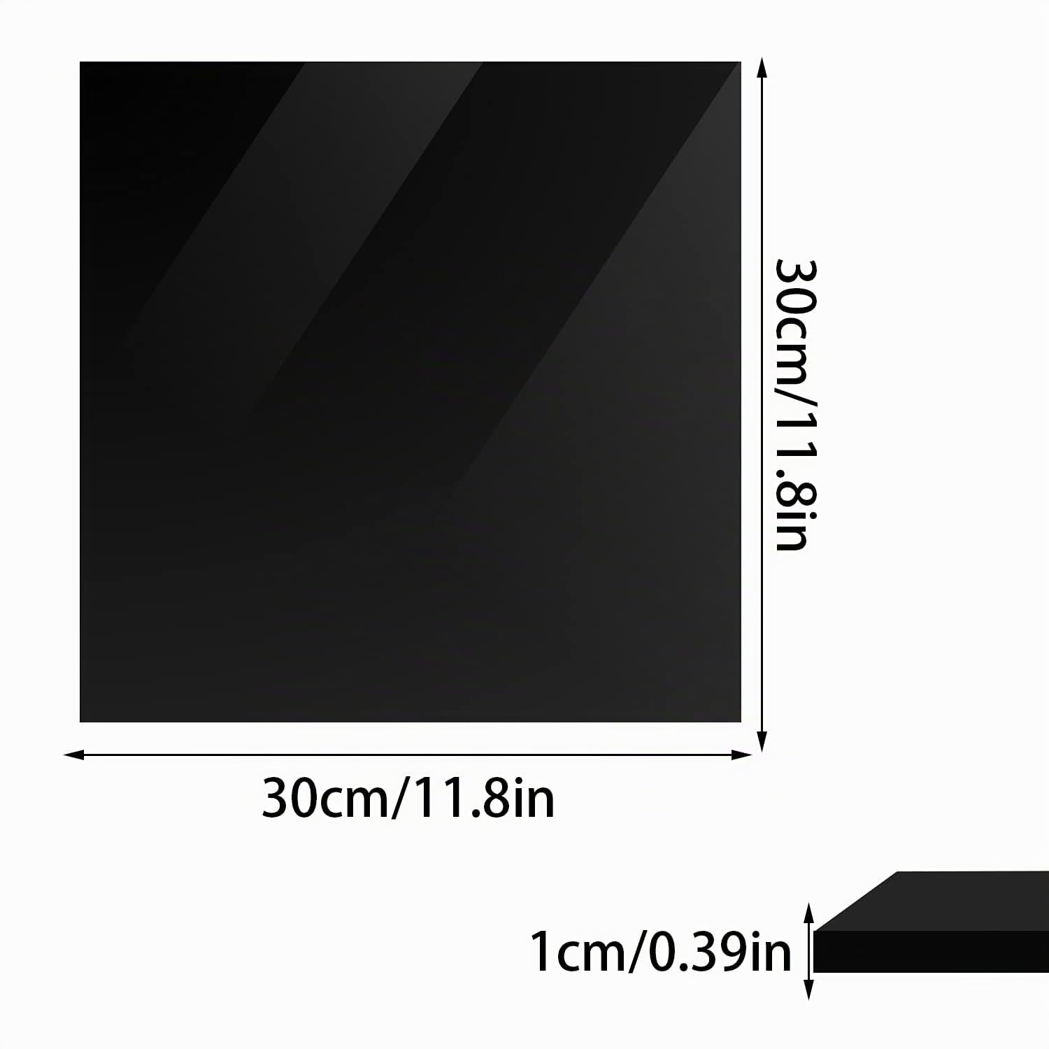 TSKDKIT Feuille De Plastique Haute Densité 300 Mm X 300 Mm X 10 Mm Noir Feuille De Plastique D'ingénierie Hdpe En Polyéthylène Haute Densité Résistant Aux Uv Pour Projet, Bricolage
