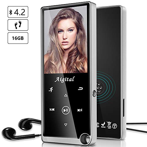 Aigital MP3 Player, Bluetooth 4.2 Portable Media Player 16 GB with HiFi Lossless