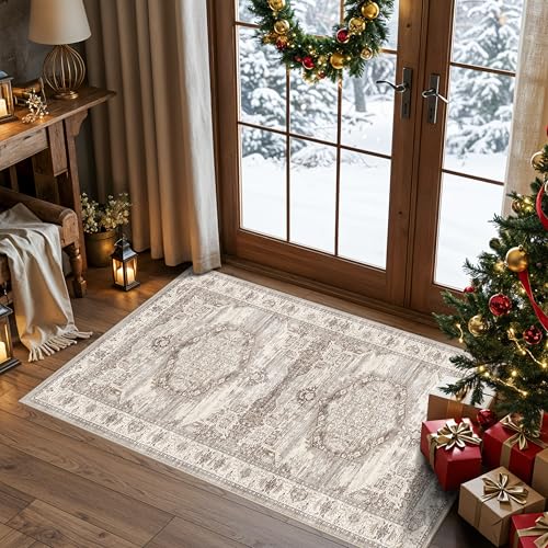 Washable 2x4 Entryway Area Rugs: Ultra Soft Low Pile Nursery Kitchen C