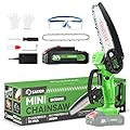 Saker Mini Chainsaw|6 Inch Chainsaw[2025 Upgraded]|Mini Cordless Electric Chain Saw|Small Handheld Portable Chainsaw Battery Powered Chain Saw for Tree Trimmer and Garden,Father's Day Gift for Men Dad