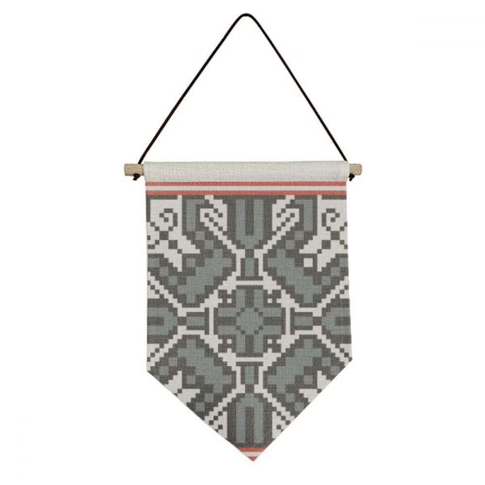 Drapeau suspendu en toile motif pays de style russe gris