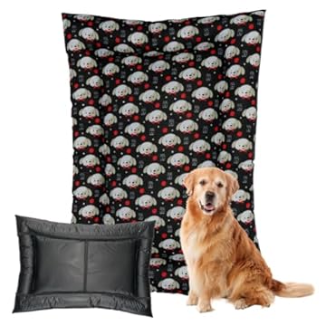 Colchonete Colchão Grande Pet Cachorro e Gato Impermeável 100x70cm (Preto Cão)