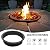 ARTYUIO Fire Ring 45'' Outer, Solid Steel Wood Burning Fire Pit Ring Above/In-Ground DIY Campire Ring for Outdoor Camping, Backyard