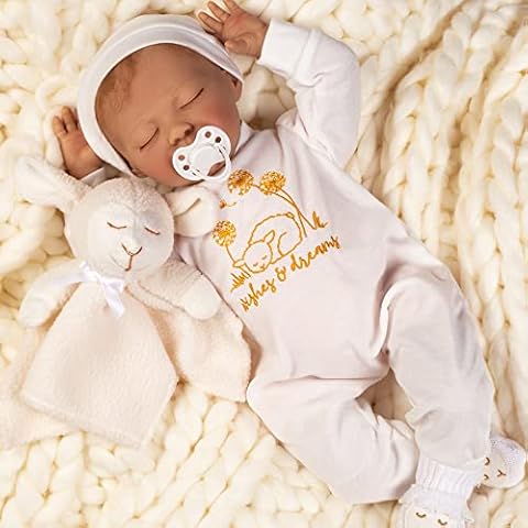 Paradise Galleries Newborn Reborn Baby Doll with Magnetic Pacifier, Wishes and Dreams, 21 inch Sleeping Doll in GentleTouch Vinyl, Safety Tested for Kids 3+ Cover
