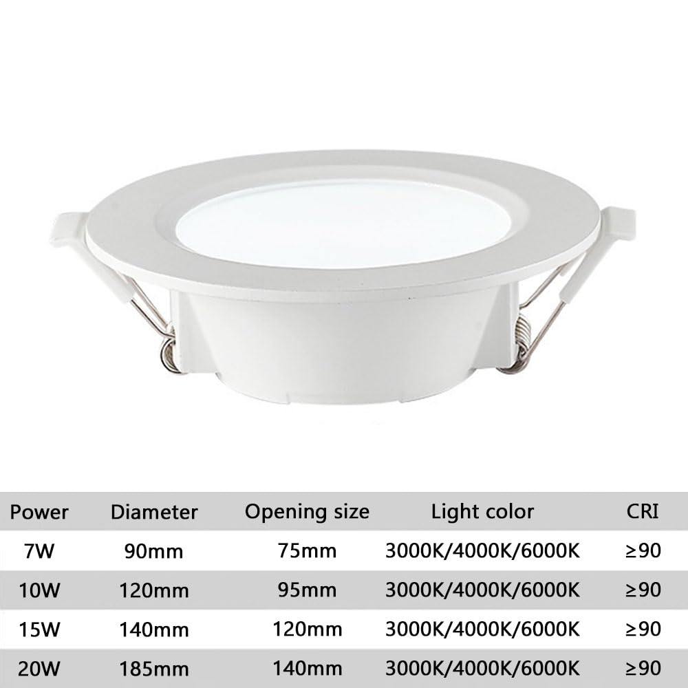 Faretti da soffitto, Pannello downlight in alluminio ultrasottile for la casa Tri-Color 7-20W Confezione da 1/4(3000k,4 Pack 15W)