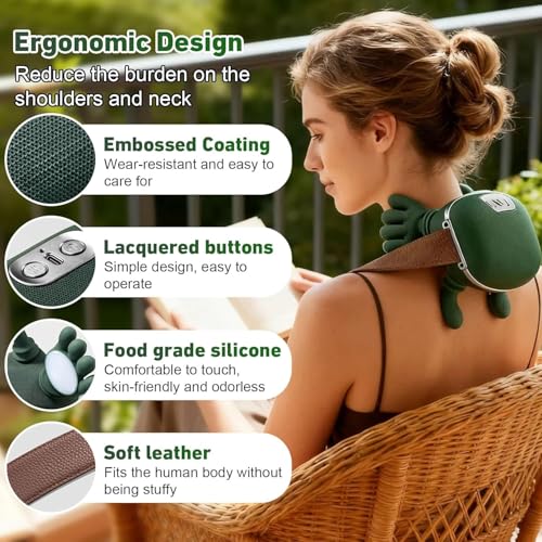 Image of Bionic Heated Massager for Neck & Back, Wireless Portable Shiatsu Massager with Heat, 4D Deep Tissue Kneading, Simulated Human Hand Design for Pain Relief & Muscle Relaxation