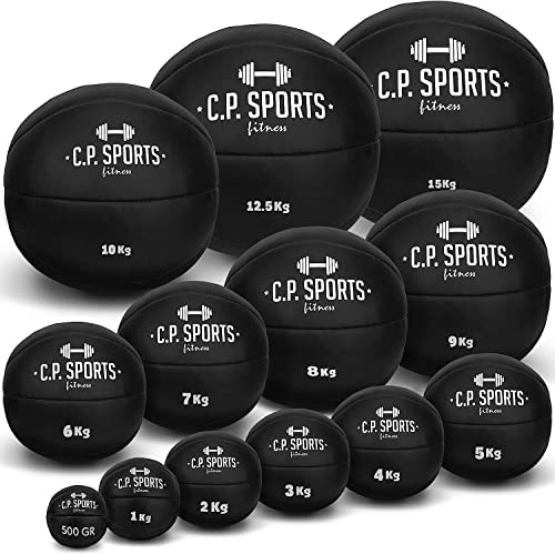 C.P. Sports Medizinball Kunstleder Schwarz Braun Pink, Fitness Ball, Trainingsball, Gewichtsball, Slamball, Gewichtsbälle in 0,5kg, 1kg, 2kg, 3kg, 4kg, 5kg, 6kg, 7kg, 8kg, 9kg, 10kg, 12,5kg, 15kg