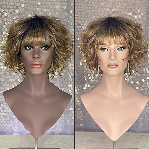 Cysterwigs FELIX Limited Collection - Cute and Comfortable Fashion Wig - Silky Heat-friendly Synthetic Hair - Caramel Macchiato Rooted