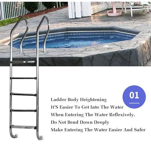 Barandal para piscina de 3 escalones XLTFUC acero inoxidable miniatura 3