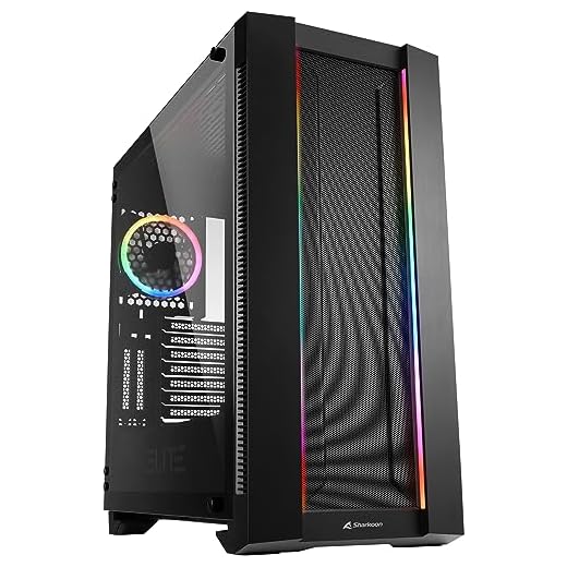 Sharkoon Elite Shark CA200M, PC-Gehäuse, ARGB, 8-Fach RGB-Steuerung, klassischer und vertikaler Grafikkarteneinbau