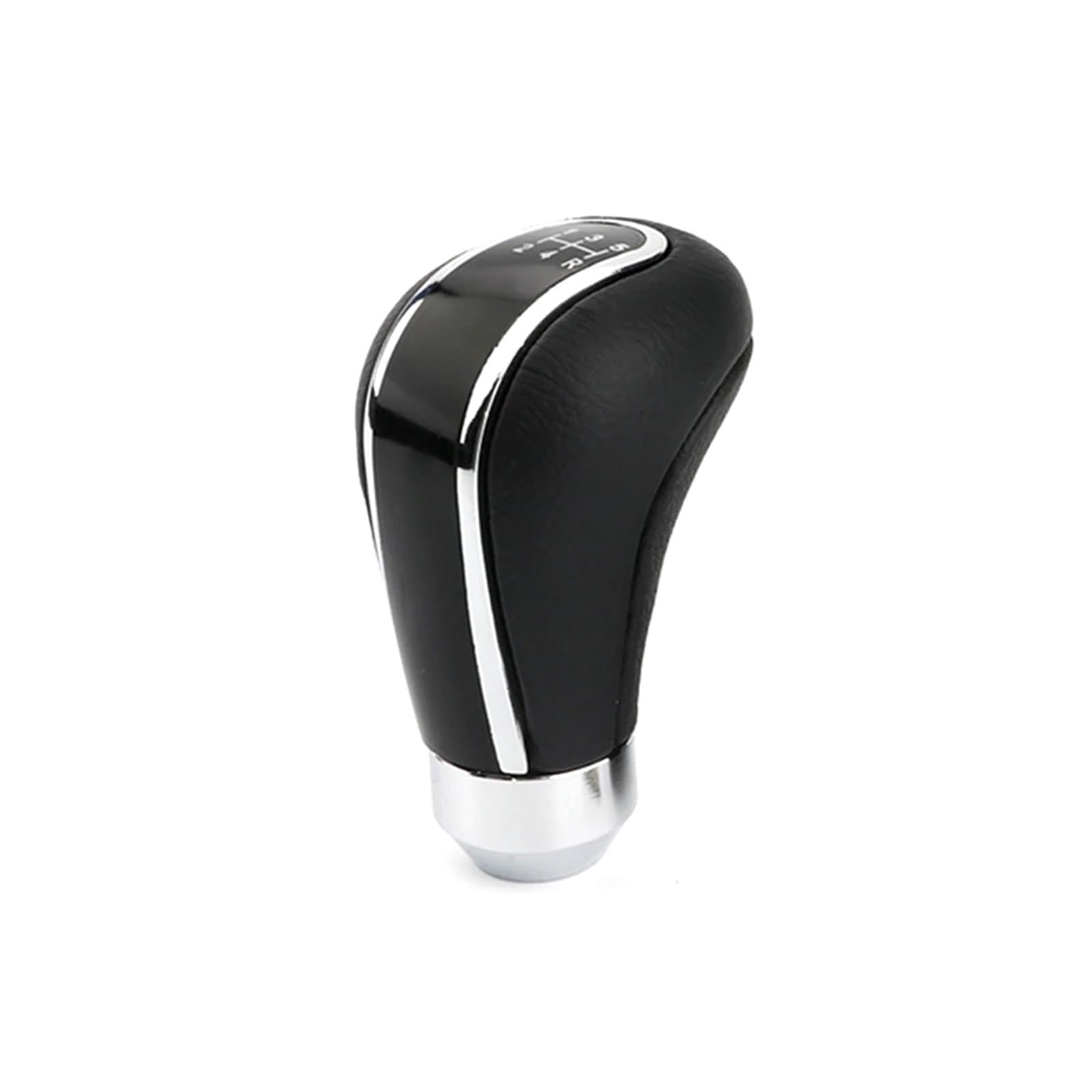 Qrptmbnf Black Gear Shift Knob Silver Speed Leather Shifter Automatic(Black)