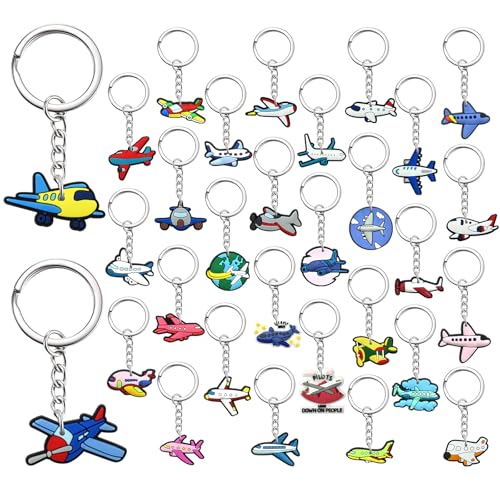 XHAOYEAHX 30 llaveros de avión a granel, divertidos llaveros para regalos de graduación, regalos de fiesta, recompensas de aula, regalos de fiesta de cumpleaños