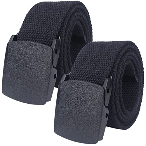 Belts for men Braided Belt,Belts for Men Women Cotton Canvas Military Belt Quick Release Tactical Belt, 2 Pack