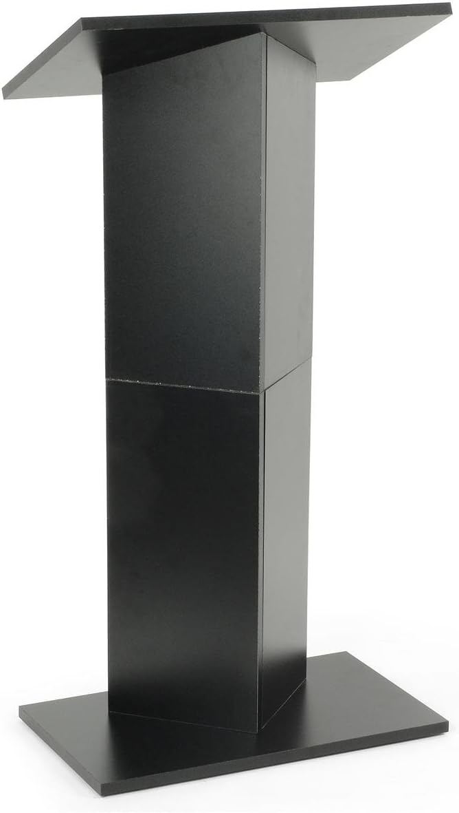 Portable Lectern, Lightweight Column Podium with Folding Design for Transport, Carrying Bag Included - Black