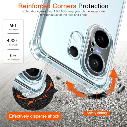 Image of Lustree Compatible with vivo V60 5G Back Cover| Clear + TPU Case with 4 Corner Air Cushion Protection & Camera Protection | Slim& Stylus Cover for vivo V60 5G