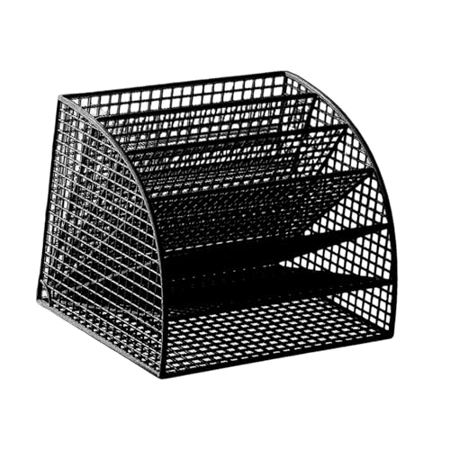 Panier de tri de table à 6 compartiments Qianly étagère de rangement grand format noir