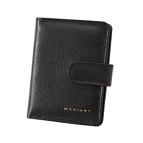 Carteira Feminina de Couro Bovino Legítimo p/Cartões, RG, CNH, Moedas e Cédulas Abertas Mariart 175N (Preta)