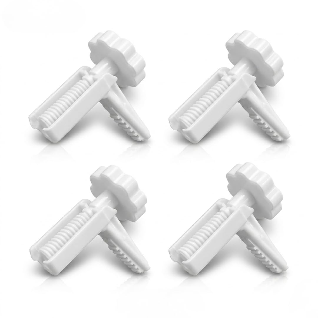Veayva Premium Commode Raiser Clips/Knobs - Set of 4 | Easy and Secure Attachment for Raised Toilet Seats, White-image-7