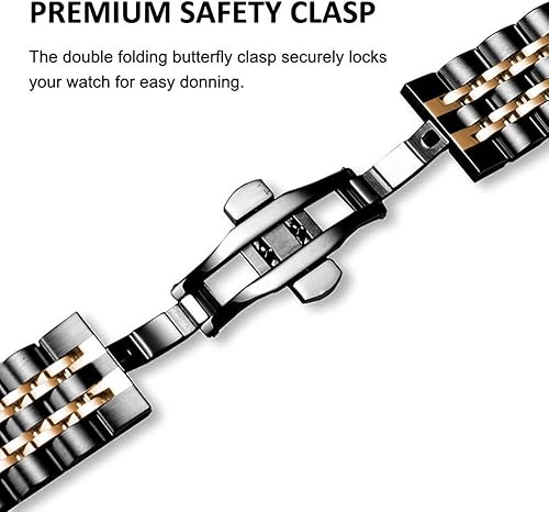 Miniatura 4 de Correas compatibles con Galaxy Watch 66 Classic  55 ProGalaxy Watch 44 ClassicGalaxy 3 1.614 in, correa de repuesto de metal de acero inoxidable