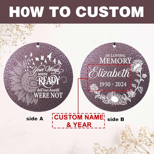 Image of ASTARIN Personalized Memorial Wind Chime for Loss of Loved One 30 /36 /45 inch, Sympathy Deep Tone Wind Chimes for Mom Dad /Mother Father, Remembrance Gifts for Grief Condolence Funeral, Made in Texas