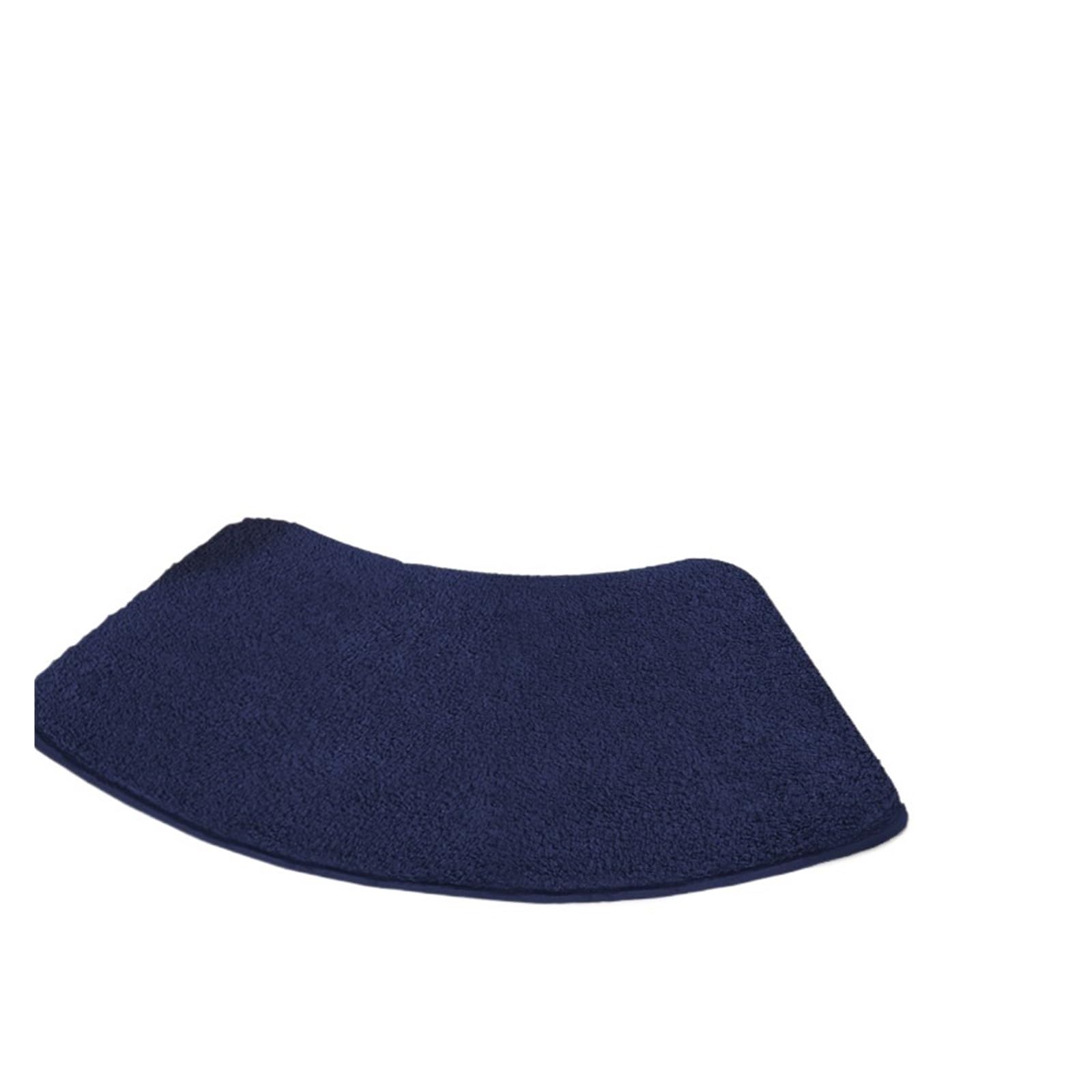 Tapis de bain incurvé en fourrure douce bleu uni de qualité supérieure