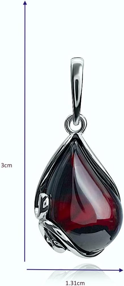 Ian and Valeri Co. Cherry Amber Sterling Silver Leverback Set Earrings Pendant Necklace18 Inches - Image 5
