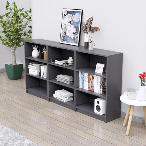 Image of Bniture Engineered Wood Bookshelf for Home | Multipurpose Wooden Book Shelf for Study Room, Home Decor Storage Rack, Showcase Organizer for Living Room, Bedroom, Office | Slate Grey