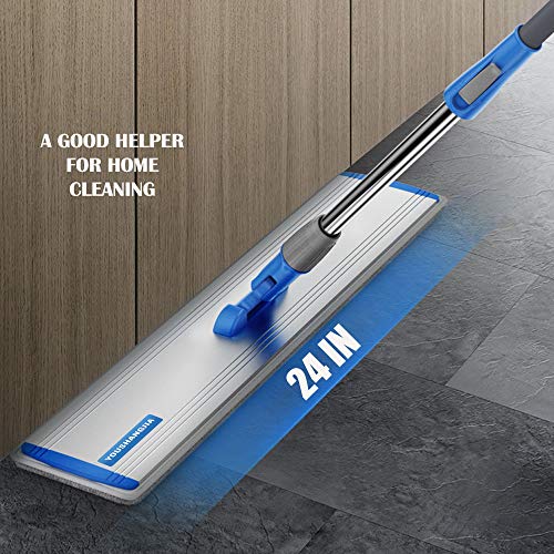 Wet Mop 24" Microfiber Mop Heavy Duty Floor Mop Aluminum Mop Adjustable Stainless Steel Handle 4 Wet And Dry Clothes Floor Cleaning System #TOP7