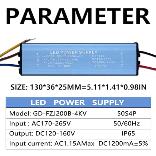 Driver LED 200W alimentation courant constant transformateur DC120-160V - 4