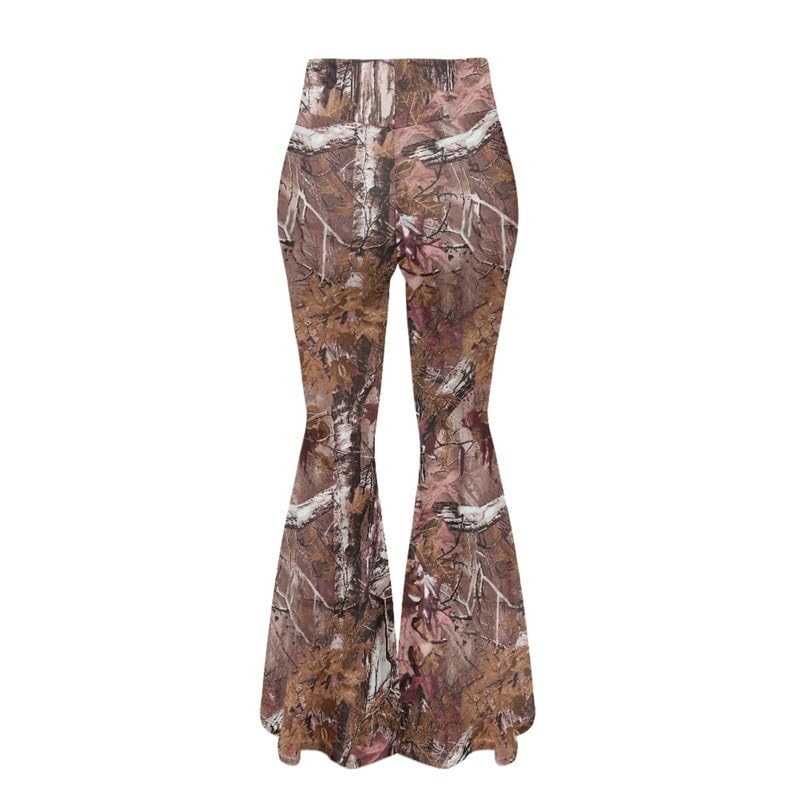 Camo Flared Leggings for High Waist Tummy Control, Women's Yoga Pants, Female Soft Lounge Pants for Sports Gym3
