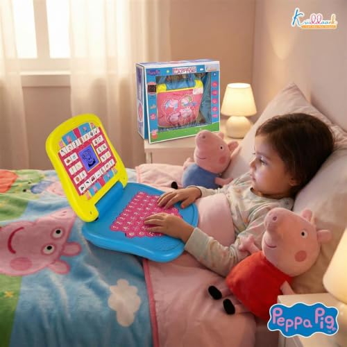 Image of Peppa Pig Educational Laptop for Kids - Interactive Learning Toy with Screen, Music & Sounds - Pre-School Alphabet, Numbers & Word Pronunciation - Safe & Durable Electronic Toy for Ages 3+