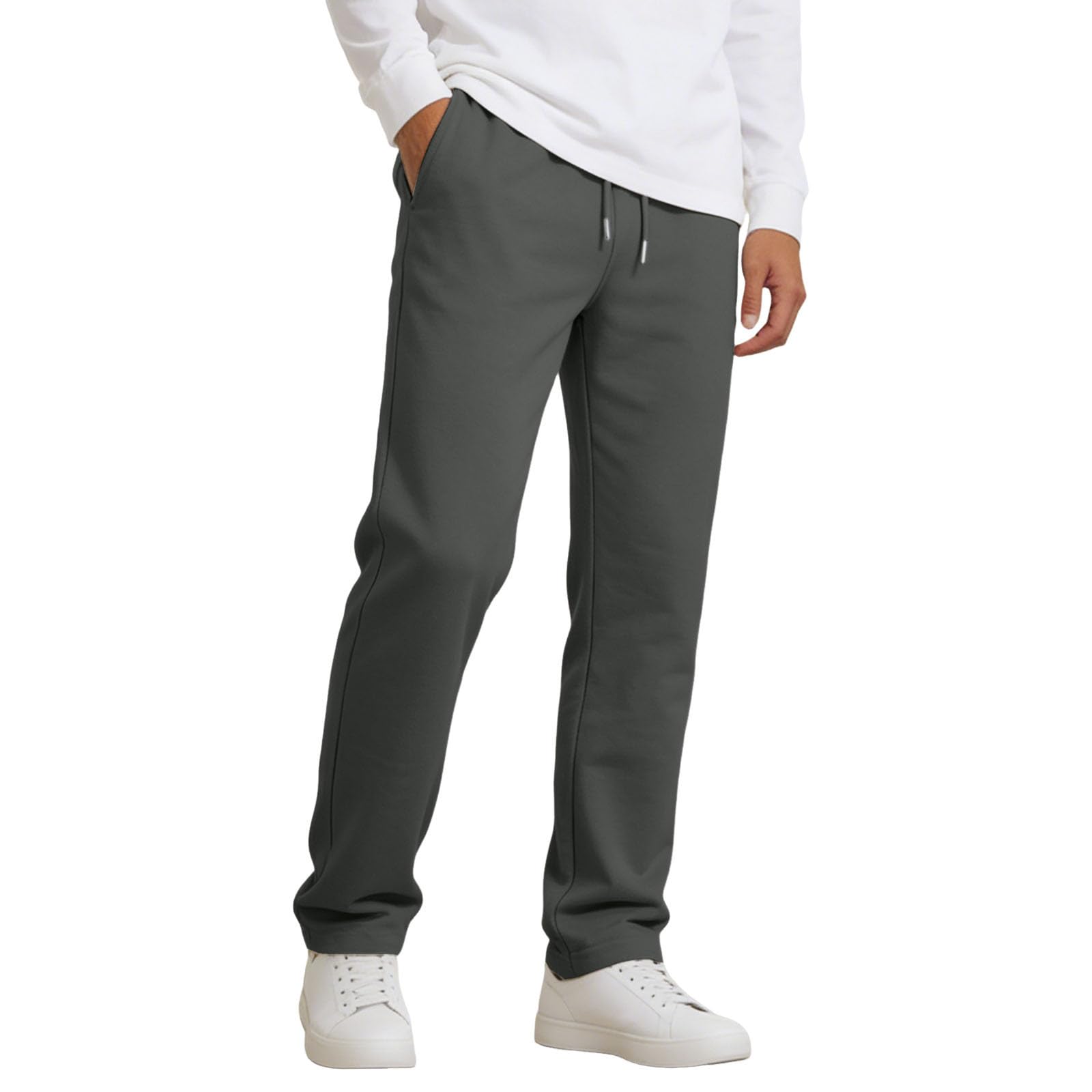 Freizeithose für Herren, Vielseitige Hose Unifarben Freizeithose Herren Kurzgröße Jogginghose Baumwolle Slim Fit Jogginghose Grau Thermoarbeitshosen Jeans Regular Fit