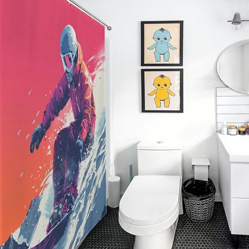 Snowboard rideau de douche en polyester 122x183cm lavable - 3