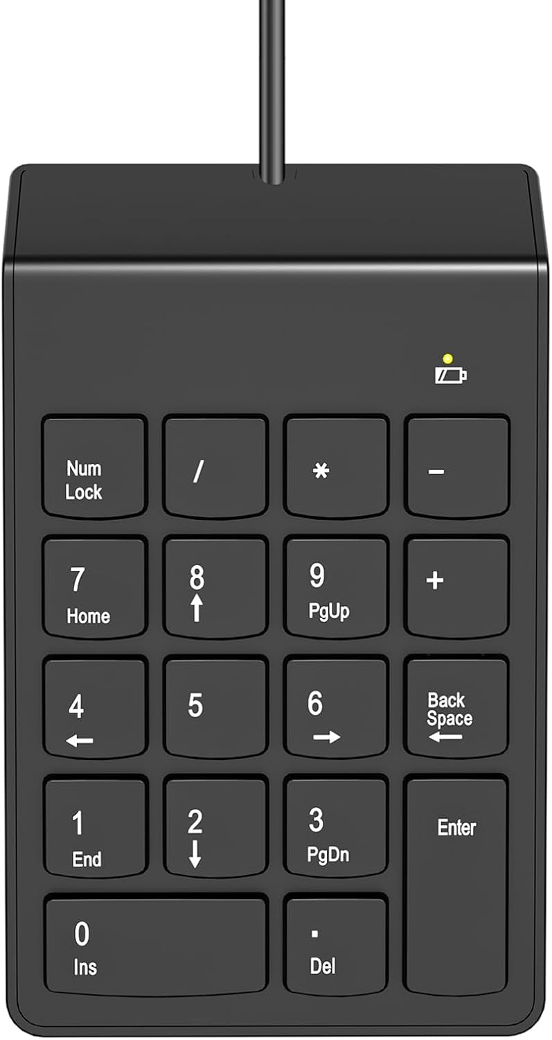 NOOX USB Numeric Keypad Numpad Portable Slim Mini 10 Key Number Pad Keyboard for Laptop Desktop Computer PC, Compatible with ChromeBook Surface Notebook, Tax Accountant Calculate Office Travel & Home