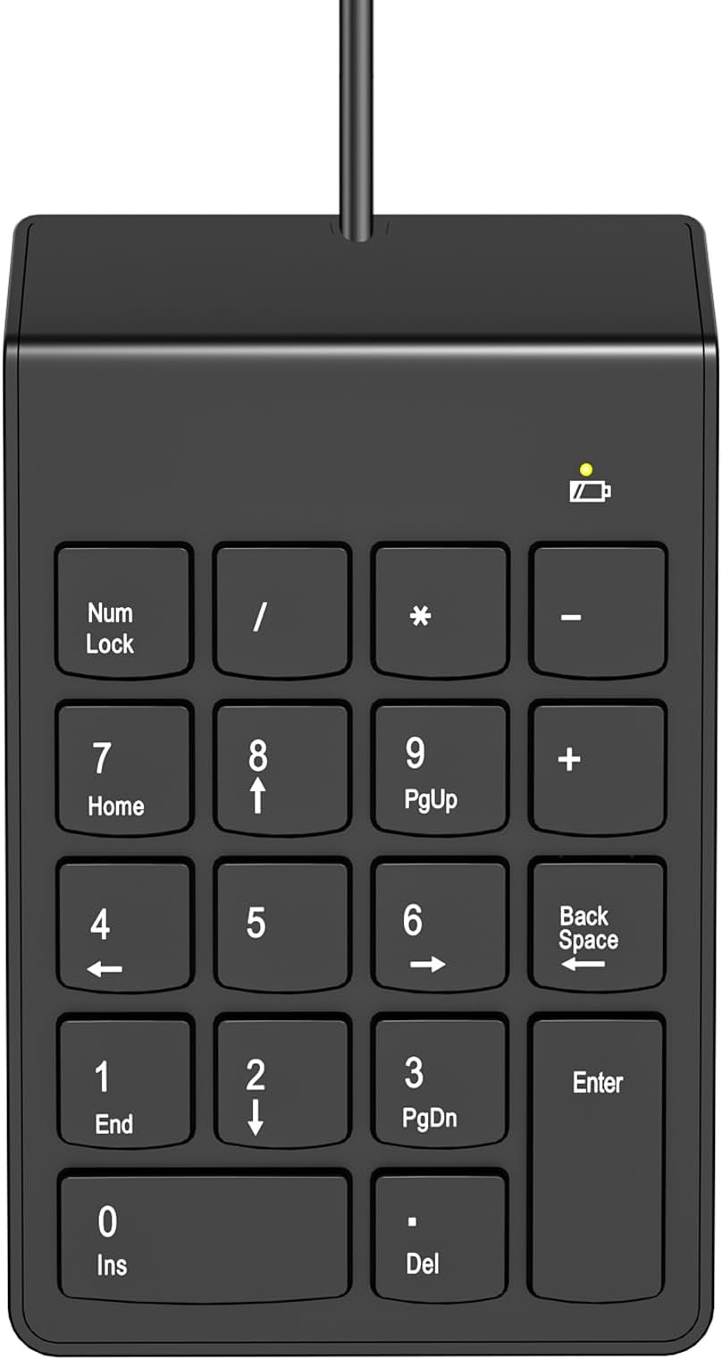 NOOX USB Numeric Keypad Numpad Portable Slim Mini 10 Key Number Pad Keyboard for Laptop Desktop Computer PC, Compatible with ChromeBook Surface Notebook, Tax Accountant Calculate Office Travel & Home